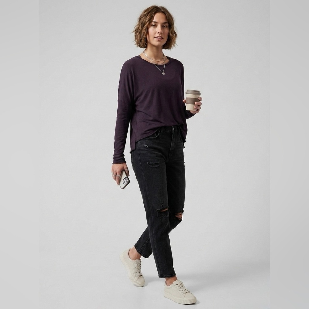 Athleta Purple Long Sleeve Shirt size S